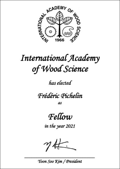 Frédéric Pichelin in die International Academy of Wood Science aufgenommen