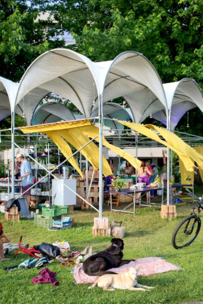 CUISINE, Modular pavilion and spatial installation for the foodculture days festival, in collaboration with Mélissa Rouvinet and Mara Usai, 2023 - 2025 Foto: bureaumilieux 