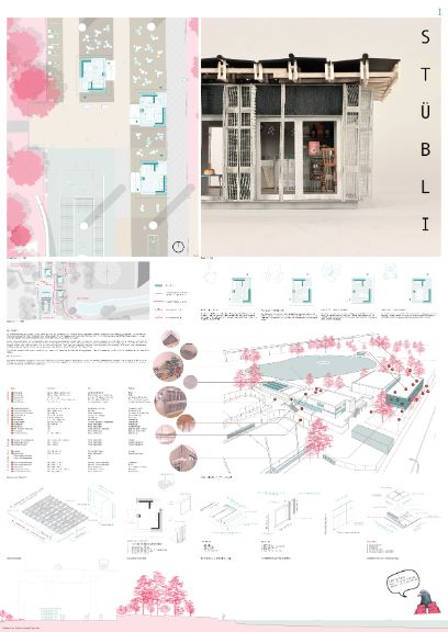 Das offizielle Projektplakat: Pavillons «Stübli» 