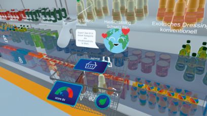 Matthias Meier tient à ce que ses étudiant-e-s apprennent avec tous leurs sens, par exemple dans le supermarché virtuel de Greencity.