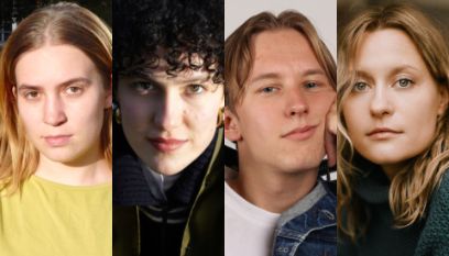Portraits der vier am Webinar teinehmenden Schauspielstudierenden
