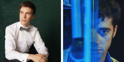 Portraits von zwei jungen Männern. Links: Nikita Kachaev. Rechts: Samuele Provenzi.