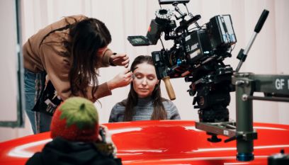 Szene eines Filmdrehs