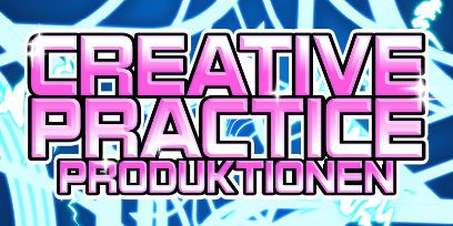 Grafik aus der Diplomkampagne mit den Wörter «Creative Practice Produktionen»