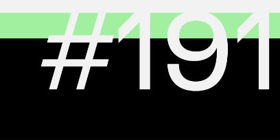 Grafik aus der Reihe: 4/5 der 2:1-Grafik in schwarz. Oberster Fünftel in Grün. Gross geschrieben in weisser Farbe #190