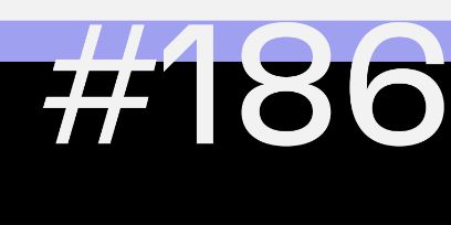 Grafik aus der Reihe: 4/5 der 2:1-Grafik in schwarz. Oberster Fünftel in Violet. Gross geschrieben in weisser Farbe #186