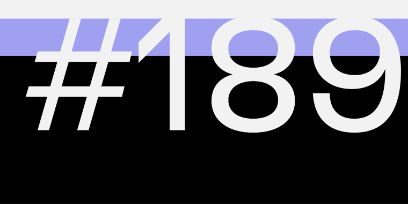 Grafik aus der Reihe: 4/5 der 2:1-Grafik in schwarz. Oberster Fünftel in Violet. Gross geschrieben in weisser Farbe #189