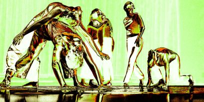 Symboldbild der Veranstaltung «à suivre #48: Sound Arts» in verschiedenen Gelb- und Röttönen sowie Weiss und Schwarz