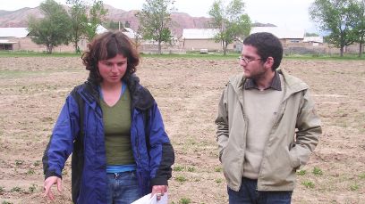 After he’d left HAFL, Ambassador Messerli offered internships to International Agriculture BSc students through his work with Helvetas. He’s seen here with Barbara Willen during her internship in Naryn, Kyrgyzstan, in 2005. Image credit: Dominique Guenat