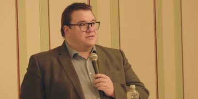 Christian Geiger an der Podiumsdiskussion