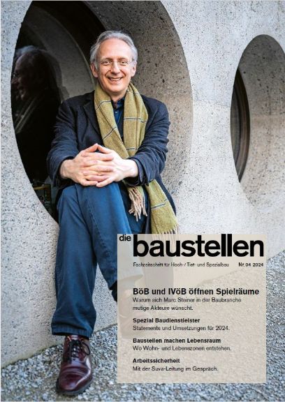 Marc Steiner auf dem Cover der Fachzeitschrift «die baustellen»