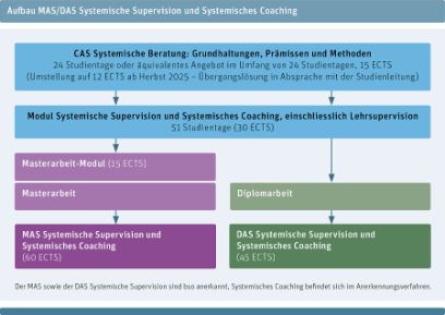 Grafischer Überblick über den Aufbau des MAS/DAS Systemische Supervision