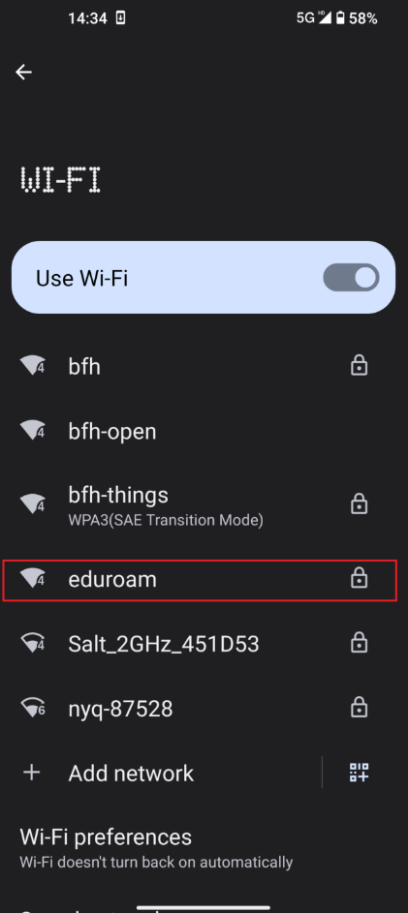 Wlan auswählen