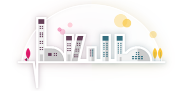Eine Illustration zeigt eine Stadt mit Hochhäusernn unter einem Boden und auf einer Datenkurve.